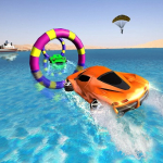 Floating Water Surfer Car Driving : Beach Racing