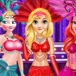 Princess as Los Vegas Showgirls